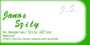 janos szily business card